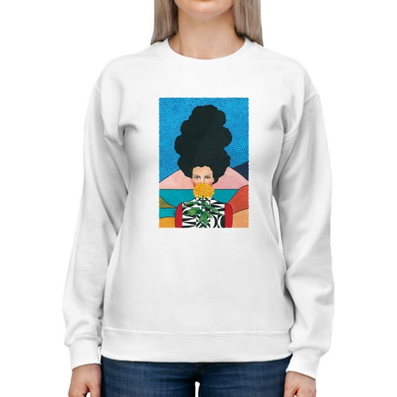 Pastell Sunflower Woman Sweatshirt Women's -Hulya Ozdemir Designs, Female 4X-Large