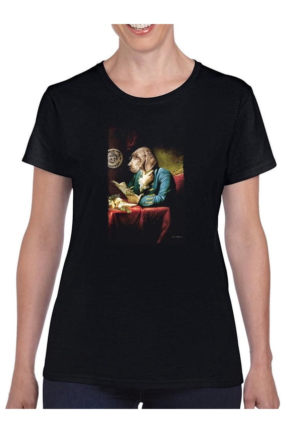 The Library T-Shirt Womens -Charlotte Bird Designs, Female Regular Fit