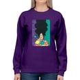 thumbnail image 1 of Pastell Woman With A Butterfly Sweatshirt Women's -Hulya Ozdemir Designs, Female x-Large, 1 of 4