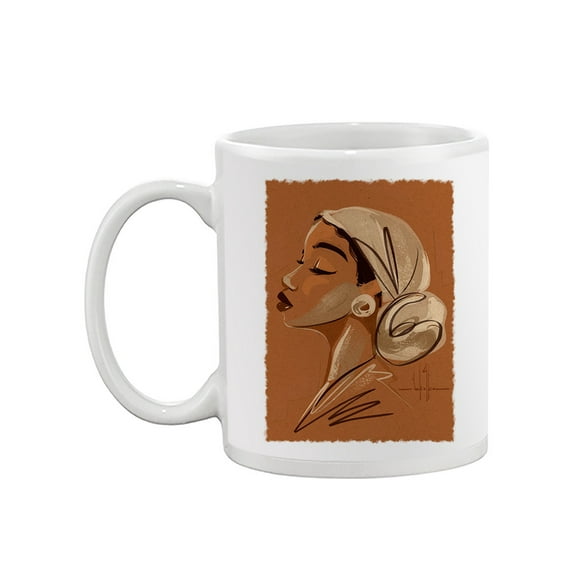 Pastell Woman's Side Profile Mug - David Coleman Jr Designs, 15 oz Ceramic Mug