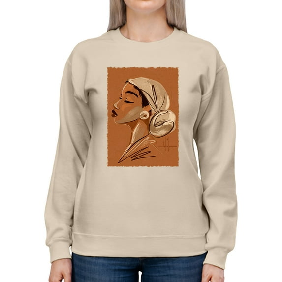Pastell Woman's Side Profile Sweatshirt Women -David Coleman Jr Designs, Female 3X-Large