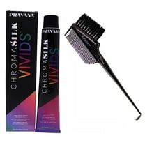 Pastels - Blissful Blue , Pravana Chromasilk VIVIDS Semi-Permanent Creme Direct Dye Hair Color 3 oz / 90 ml Chroma Silk Cream Haircolor - Pack of 2 w/ Sleek 3-in-1 Brush Comb