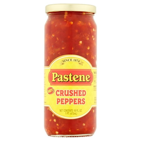 Pastene Hot Crushed Peppers - No Calorie Gluten-Free Kosher 16 fl oz Jar