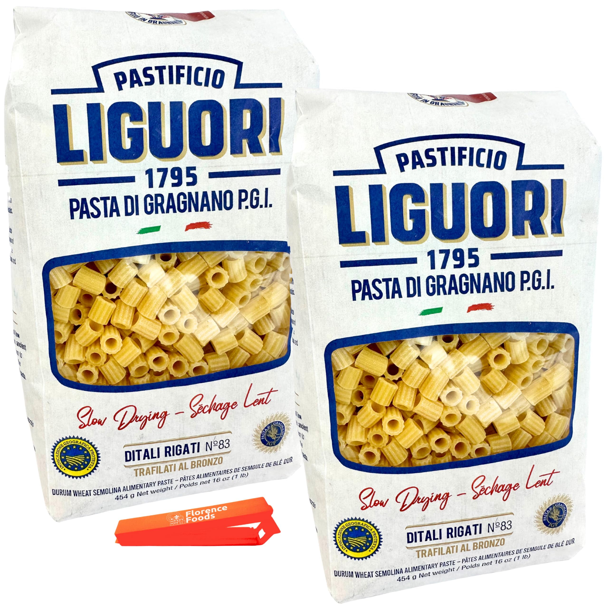 Pastificio Liguori Ditalini Pasta 1 lb. (454g)(Pack of 2) Tubetti Pasta