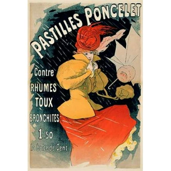 Pastilles Poncelet Poster Print by Jules Cheret