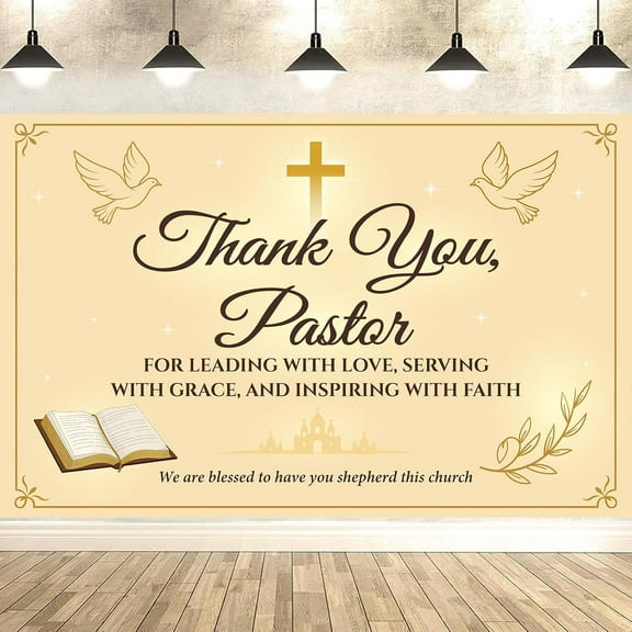 Pastor Appreciation Banner Thank You Pastor Backdrop for Church Pastor Appreciation Decorations Banner Perfect for Pastor Appreciation Month & Day