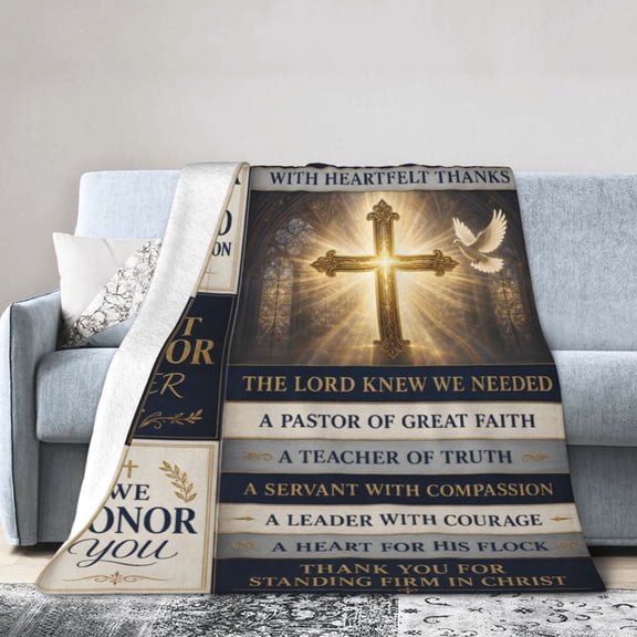 Pastor Appreciation Blanket Gift Throw Blanket Christian Faith Meaningful Gift for Church Leader Decor 50x40