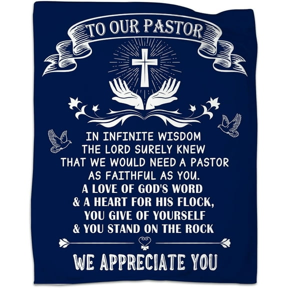 Pastor Appreciation Gifts Blanket 60"x50", Pastor Gifts for Men Women, Inspirational Christian Unique Pastor Gifts for Men, Religious Gift for Pastor Men Throw Blanket