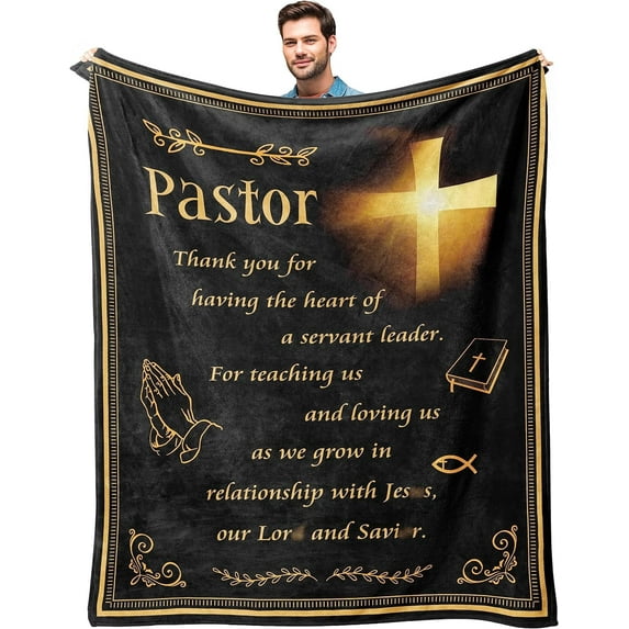 Pastor Appreciation Gifts Blanket 60"x80" - Unique Pastor Gifts - Gifts for Pastor - Pastor‘s Appreciation Decorations Gift - Funny Gift Idea for Pastors Throw Blankets - Christian Pastor Gift