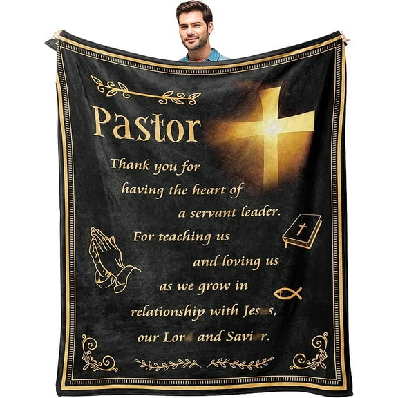 Pastor Appreciation Gifts Blanket Unique Pastor Gifts Gifts for Pastor Pastor's Appreciation Decorations Gift Funny Gift Idea for Pastors Throw Blankets Christian Pastor Gift