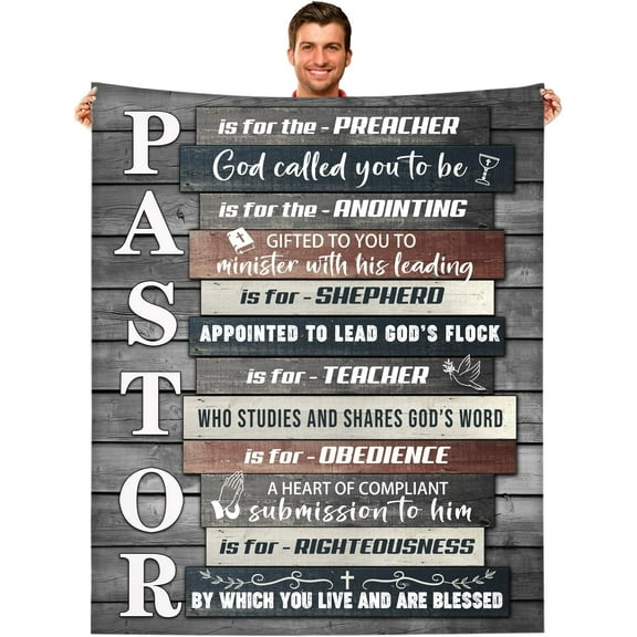 Pastor Appreciation Gifts, Pastor Blanket, Pastor Gifts for Men, Gifts for Religious Christian Inspirational Throw Blanket 60"x50"