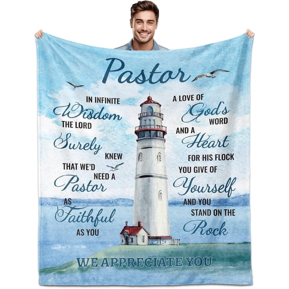 Pastor Appreciation Gifts, Pastor Gifts for Men, Gifts for Pastor Blanket 60"x50", Christian Gifts for Men Religious, Pastor Appreciation Day Gift, Pastor Gift Ideas for Birthday Christmas