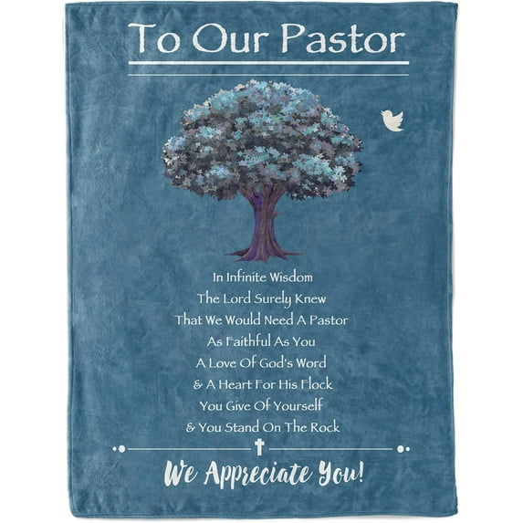 Pastor Appreciation Gifts, Pastor Gifts for Men, Soft Throw Blanket Thanksgiving Gifts for Pastor, Birthday Gifts for Pastors, Religious Christian Blanket Pastor Gift Ideas, 60 X 50 Inch