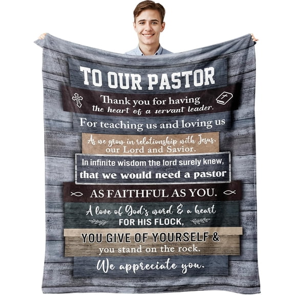 Pastor Appreciation Gifts, Pastor Gifts for Men, Unique Pastor Gifts Blanket, Gifts for Pastor, Christian Pastor Gifts, Thank You Gift for Pastor, Catholic Religious Gifts for Pastor