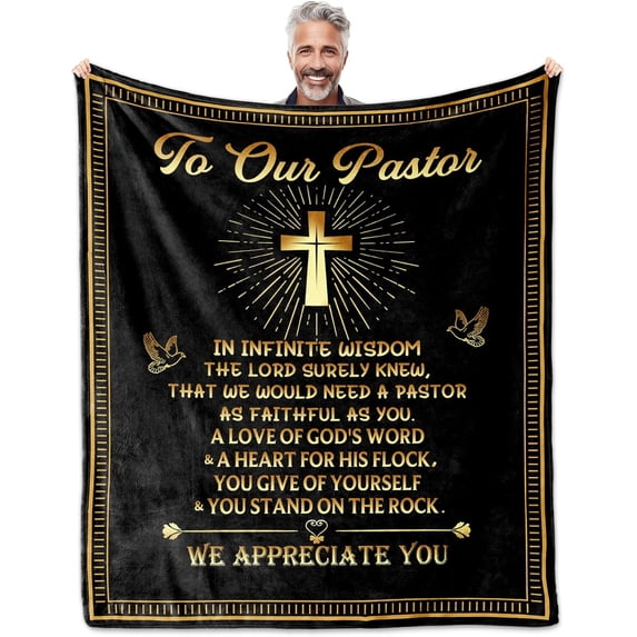 Pastor Appreciation Gifts - Pastor Gifts for Men - Unique Pastor Gifts- Christian Blanket 60x50 Inch - Pastor Birthday Gifts for Pastor Appreciation Day
