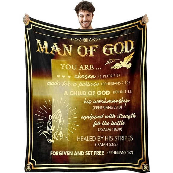 Pastor Appreciation Gifts, Pastor Gifts for Men, Unique Pastor Gifts, Pastor Birthday Gifts, Gifts for Pastor, Thank You Gift for Pastor, Christian Pastor Gifts Blanket 60"x50"(Gold)