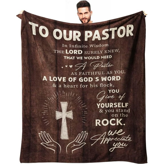 Pastor Appreciation Gifts for Men, Fathers Day Pastor Gifts for Men, Christian Present for Appreciation Day, Pastor's Religious Present Throw Blanket