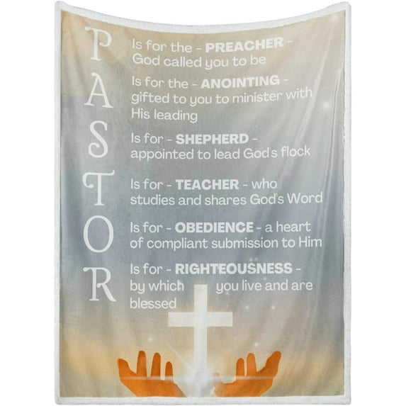 Pastor Appreciation Gifts for Men, Throw Blanket - Thank You Presents for Christmas, Pastor Day, Birthday - Ideas Gift Decoration 50" x 65" - Black