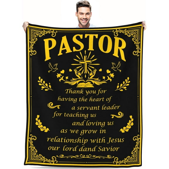 Pastor Appreciation Presents - Pastor Presents for Men Women,Pastor Appreciation Decorations Throw Blankets,Thank You Present for Pastor Appreciation Day, Christmas 60"X50"