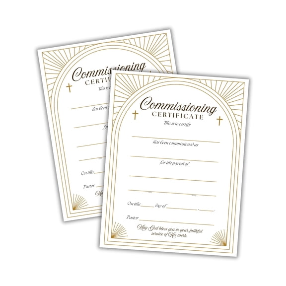 Pastor Commissioning Certificate of Pastoral Appointment 6pk on Linen 8.5x11 Church Recognition to Frame New Ordination Ministry Confirmation Religious Award