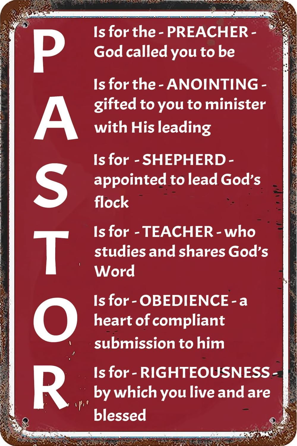Pastor Definition Metal Tin Signs A Great Appreciation Gift for