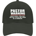thumbnail image 1 of Pastor Gift Pastor Warning Anything You say Hat Hat Men Trendy Mesh Cap for Summer, 1 of 2