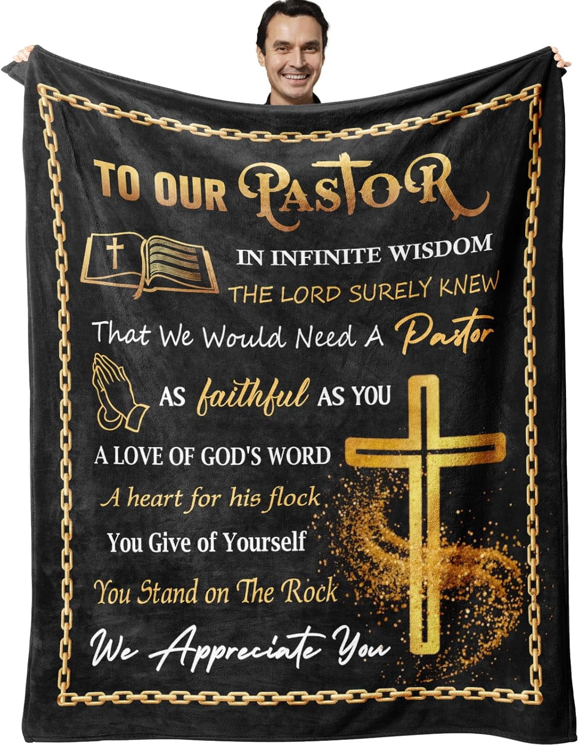 Pastor Gifts Blanket 60" x 50" - Pastor Gifts for Men - Pastor Appreciation Gifts for Men - Gift for Pastor Appreciation Day - Unique Pastor Gifts - Best Pastor Appreciation Gifts