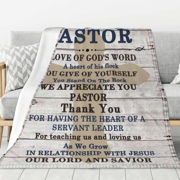 Pastor Gifts Pastor Appreciation Gifts Blanket for Men Women Unique Birthday Anniversary Retirement Gifts for Pastor Wife Religious Scripture Gifts Baptism Christian Faith Gift 60x50 Inch