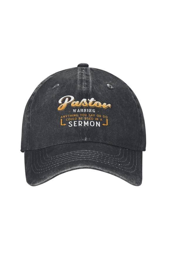 Anything You Say Or Do Could Be Used in A Sermon Baseball Cap Golf Dad Hat Adjustable Washed Denim Trucker Hats Unconstructed Snapback Cap for Men Women Unisex Adult,Black