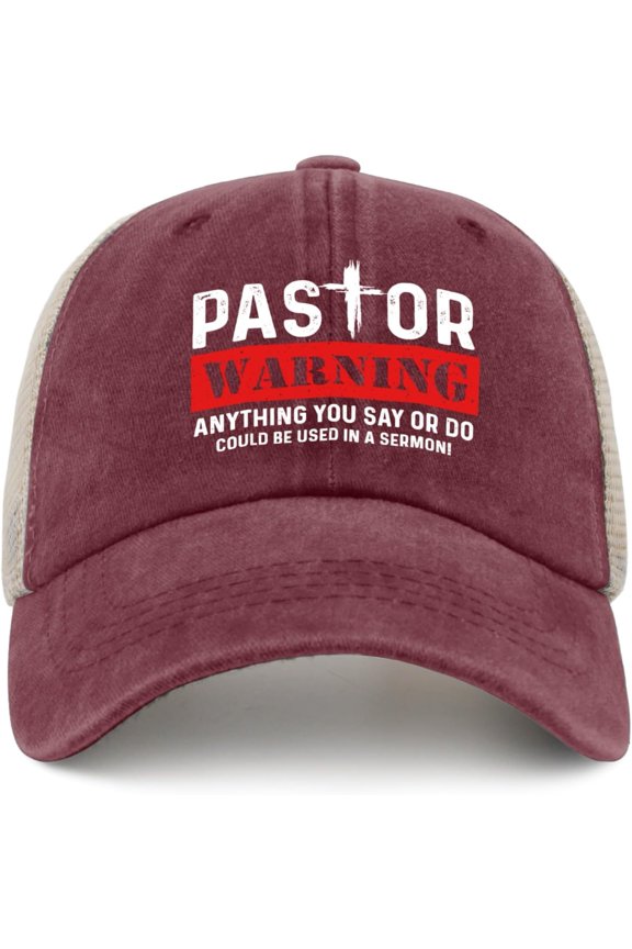 Pastor Warning Hat Pastor Appreciation Gifts Funny Pastor Warning Anything You Say Or Do Could Be Used in A Sermon Hat