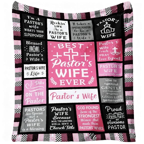 Pastor Wife Appreciation Gifts Blanket, Pastor's Wife Christmas Birthday Appreciation Day Gifts