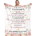 thumbnail image 1 of Pastor Wife Appreciation Gifts, Gifts for Pastor's Wife, Pastors Wife Gifts, Pastor Birthday Gifts for Women Soft Flannel Throw and Blankets 60"x50", 1 of 5