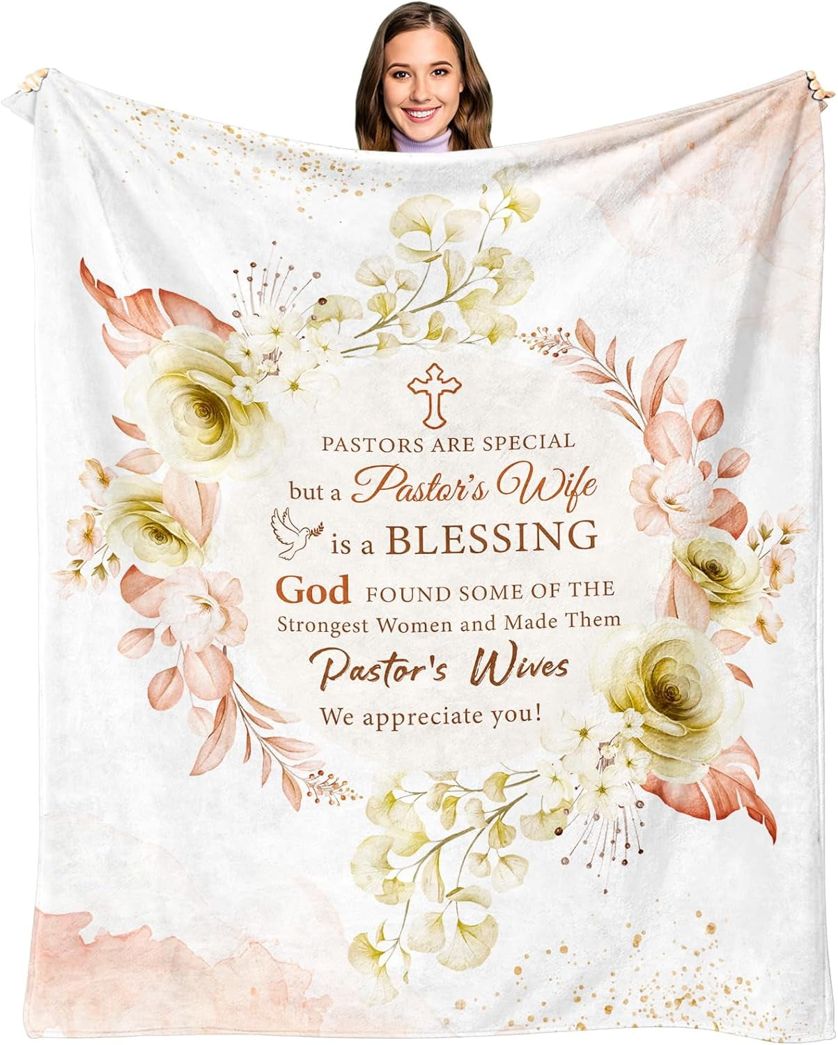 Pastor Wife Appreciation Gifts for Women Blanket 60" x 50" - Gifts for Pastors Wife - First Lady Appreciation Gifts