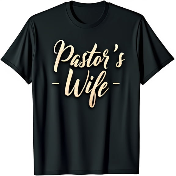 Pastor Wife Black T-Shirt with Glitter Font Comfortable Tee