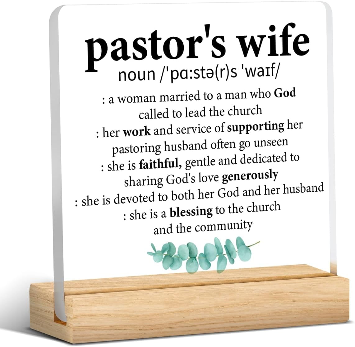 Pastor's Wife Appreciation Gift, Thank You Pastor Wife Clear Desk