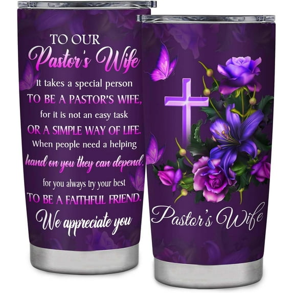 Pastor''s Wife Appreciation Gifts,Purple Pastor Gifts for Women,Pastor Appreciation Day Gifts,Unique Christian Gifts for Women,Thank You Gifts Christmas Gifts for Pastor''s Wife,20oz Tumbler