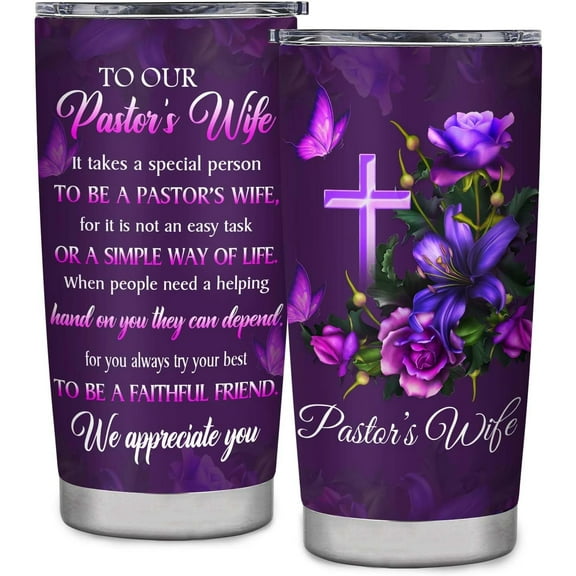 Pastor''s Wife Appreciation Gifts,Purple Pastor Gifts for Women,Pastor Appreciation Day Gifts,Unique Christian Gifts for Women,Thank You Gifts Christmas Gifts for Pastor''s Wife,20oz Tumbler
