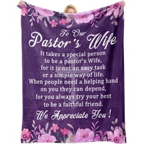 Pastor's Wife Appreciation Gifts, Thank You Gift Throw Blanket, Religious,Christian,Birthday,Christmas,Appreciation Day Presents for Pastor Wife, for Bed Soft