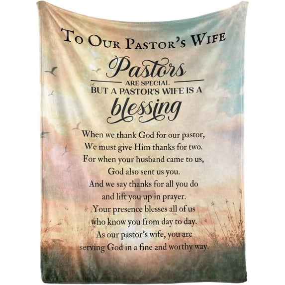 Pastor's Wife Appreciation Gifts, Throw Blanket, Thank You Presents for Appreciation Day, Birthday - 50" x 65", Gifts for First Lady