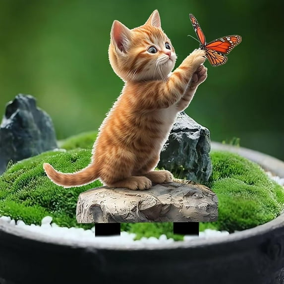 Pastoral Animals Garden Stakes Acrylic Yard Art for Flower Beds Pathway Decor Farmhouse Outdoor Lawn Ornament Set(A)