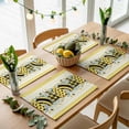 thumbnail image 1 of Pastoral Bee Daisy Flower Placemats Set of 4,Wipeable Washable Table Mats for Dining Tables, Green Eucalyptus Leaf Yellow Heart Place Mats for Kitchen Event Party Tabletop Decor, 1 of 9