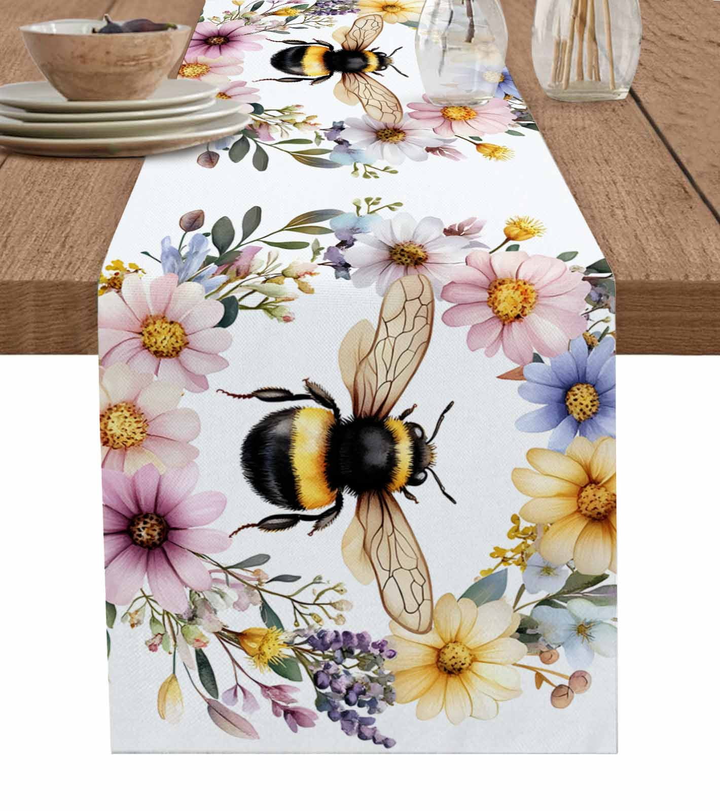 Bee Flower CW0406022CL Quilted Table Runner main image 0