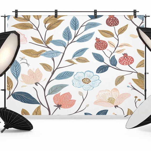 Botanical Backdrop Pastoral Botanical Backdrop for Photography,Fabric Photo Background ...