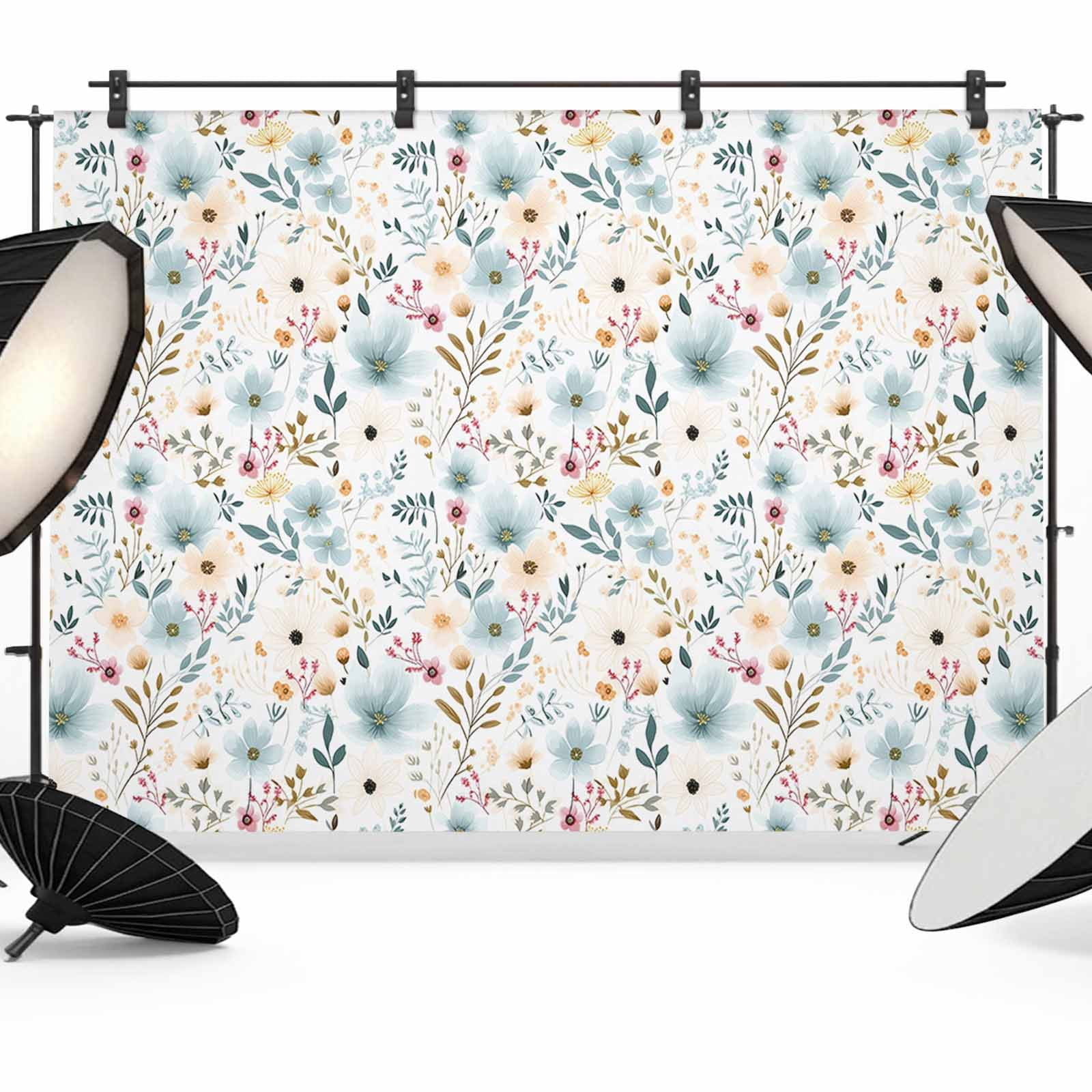 Botanical Backdrop Pastoral Botanical Backdrop for Photography,Fabric Photo Background ...