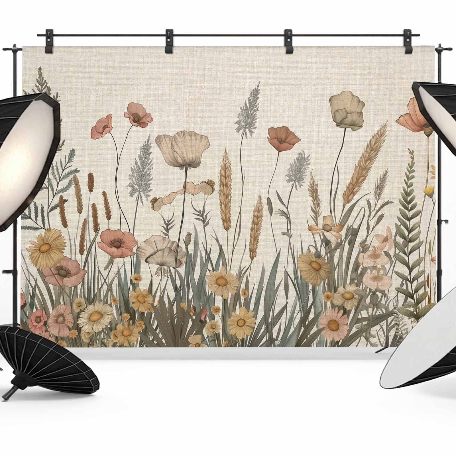 Botanical Backdrop Pastoral Botanical Backdrop for Photoshoot, Photography Photo Studio ...