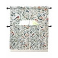 thumbnail image 1 of Pastoral Botanical Kitchen Curtains Sets 24 Inch Length with Valance, Rustic Summer Birds Spring Floral Swag Valances and Tiers Curtain Set Drapes Swag Curtains for Living Room, Bathroom, Bedroom, 1 of 6