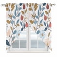 thumbnail image 1 of Pastoral Botanical Kitchen Window Curtains, Swag Curtains Valance for Bedroom Living Room Bathroom, Spring Summer Floral Farmhouse Rod Pocket Window Treatment Curtain Block Drapes 2 Panels 28"x36", 1 of 9