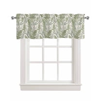 Pastoral Botanical Linen Curtain Valance for Bedroom/Bathroom/Kitchen/Office/Living/Dining Room Window,Green Herbs Plants Vintage Rod Pocket Topper Decorative Cafe Drapes Panel 42"x12"