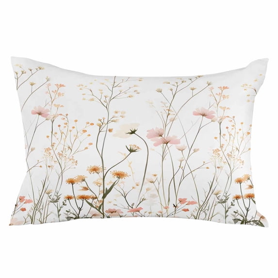 Pastoral Botanical Throw Pillow Cover 20 x 26 Inch Decorative Pillow Cover Vintage Watercolor Floral Lumbar Pillowcase Seasonal Rectangle Cushion Case for Couch Sofa Bed Living Room