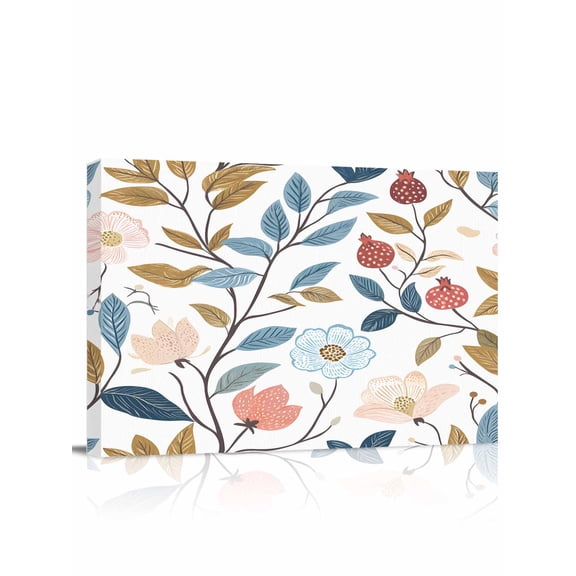 Pastoral Botanical Wall Art for Living Room,Canvas Picture Wall Decor for Bathroom Bedroom,Spring Summer Floral Farmhouse Painting Artwork for Office Kitchen Hallway Dining Room Home Decor 12"x16"